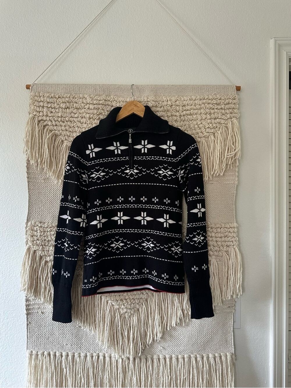 Bogner Quarter Zip Wool Blend Sweater